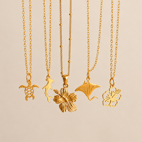 Collar Mini Manta Raya Oro