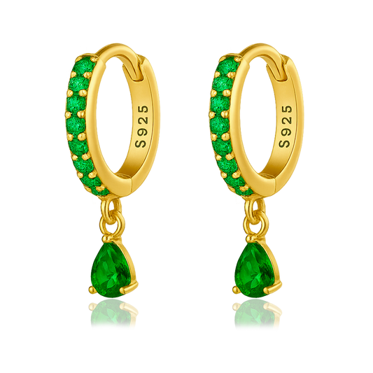 Ayla Green Gold Earrings