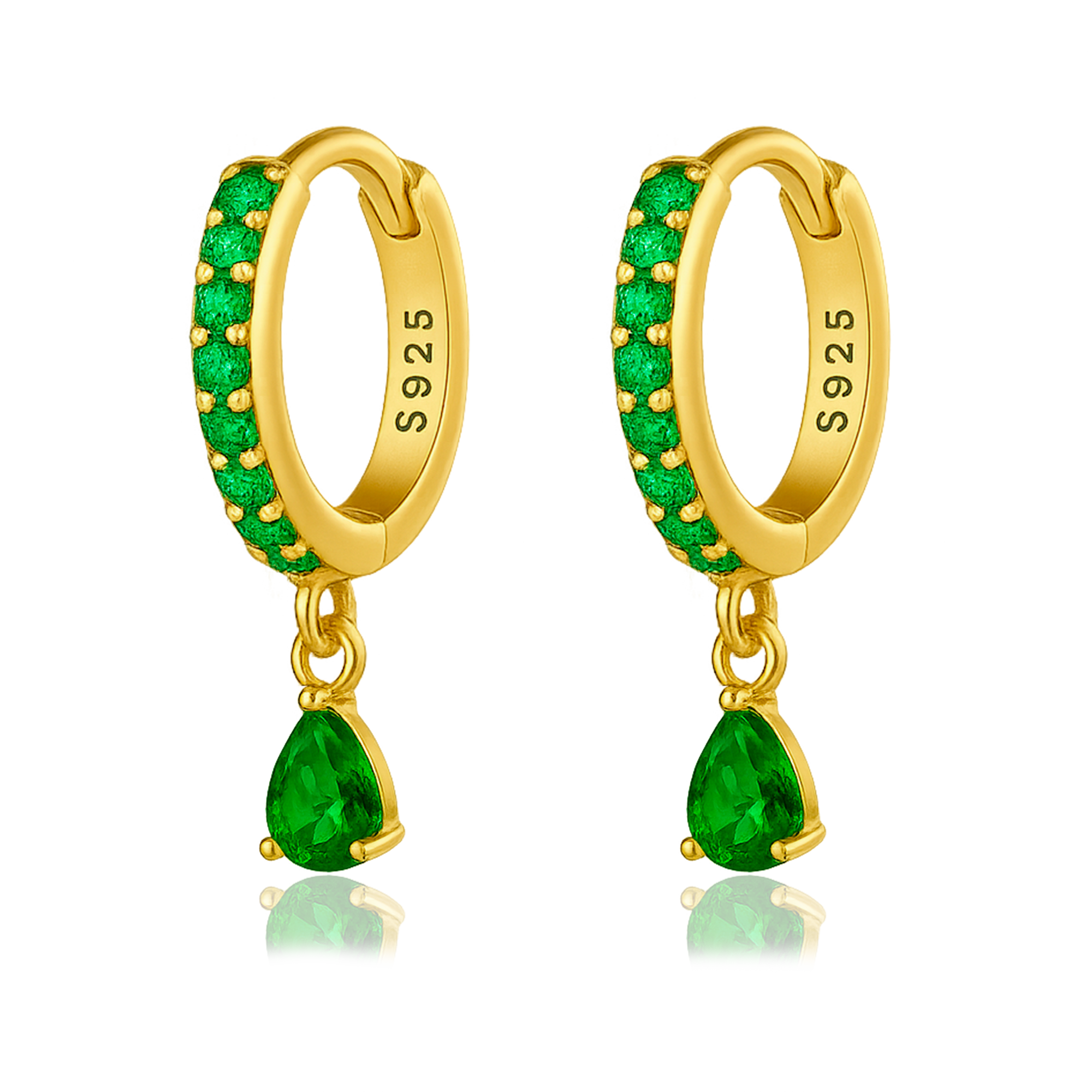 Ayla Green Gold Earrings
