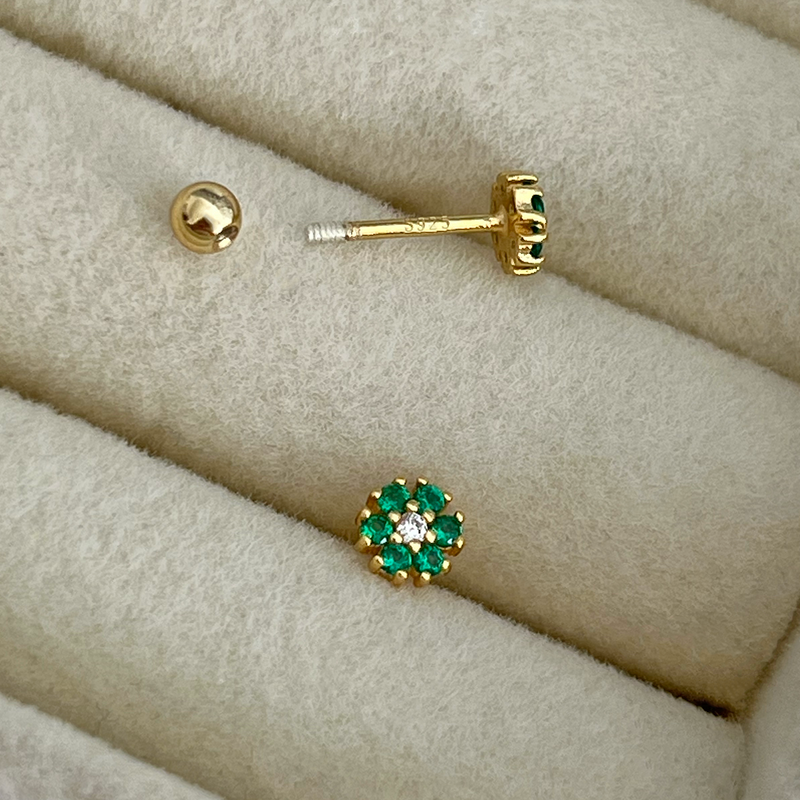 Pink Clover Earring