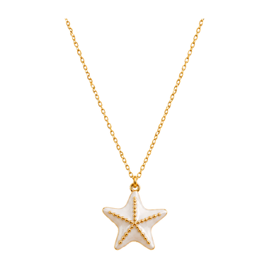 Collar White Starfish Oro