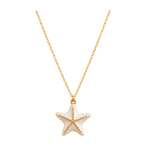 Collar White Starfish Oro