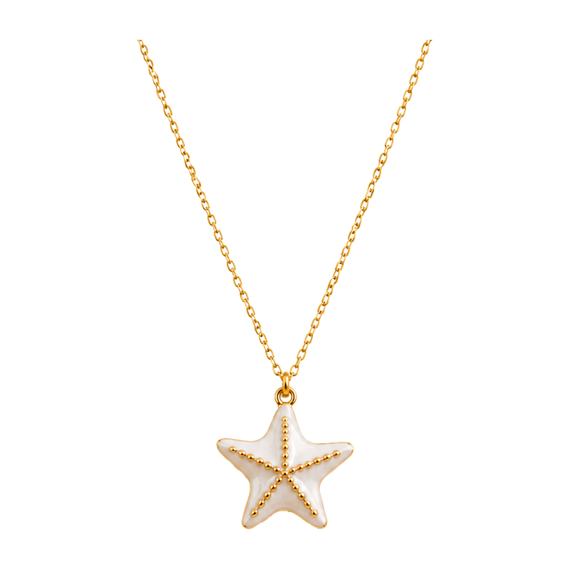 Collar White Starfish Oro
