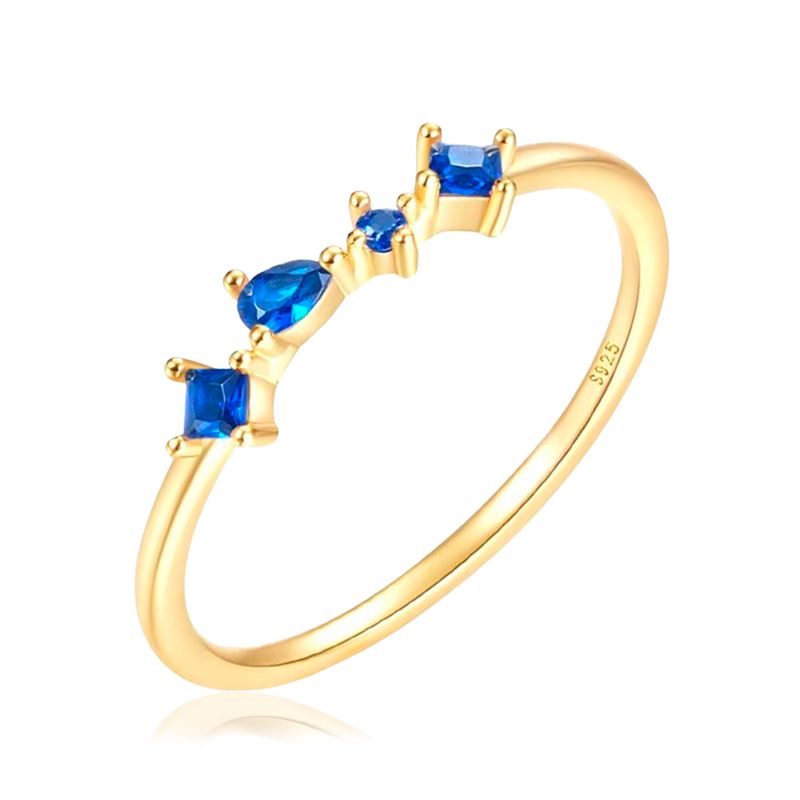 Anillo Zuri Azul Oro