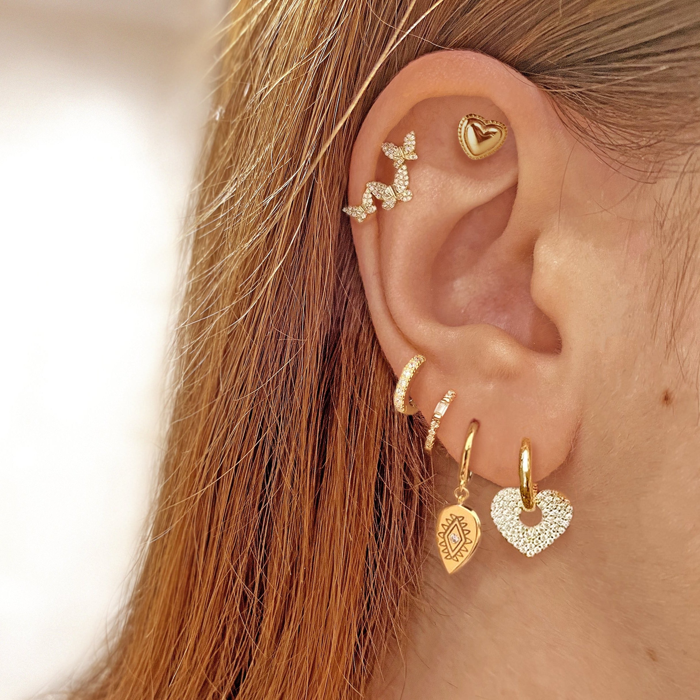 Gold Shiny Love Earrings 