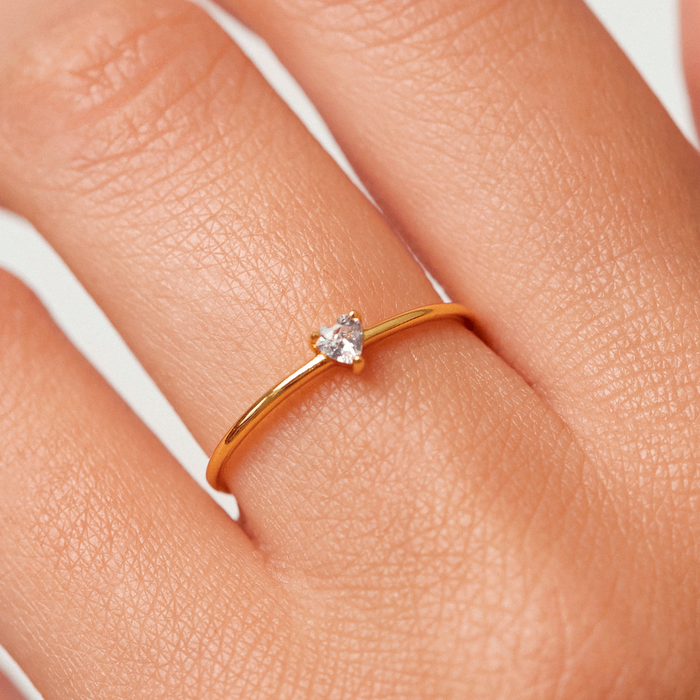 Anillo Heart White