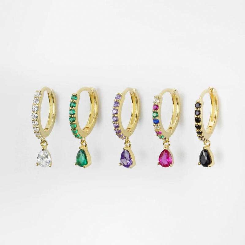 Aros Ayla Blanco Oro