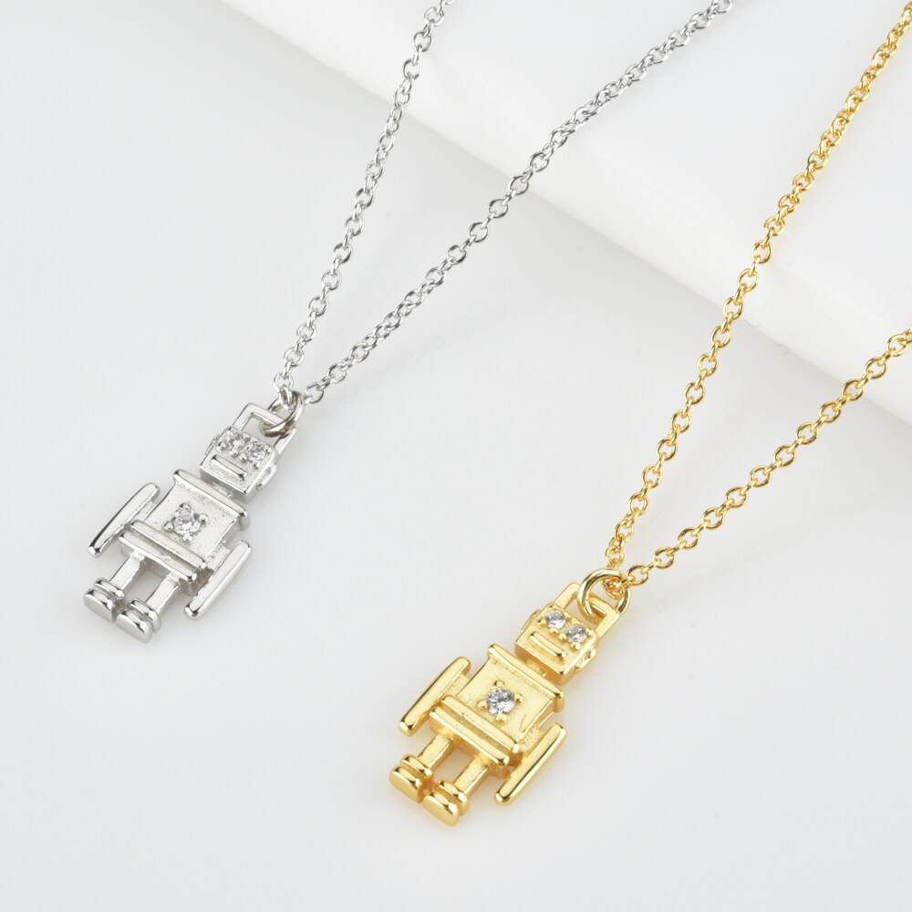 Gold Robot Necklace
