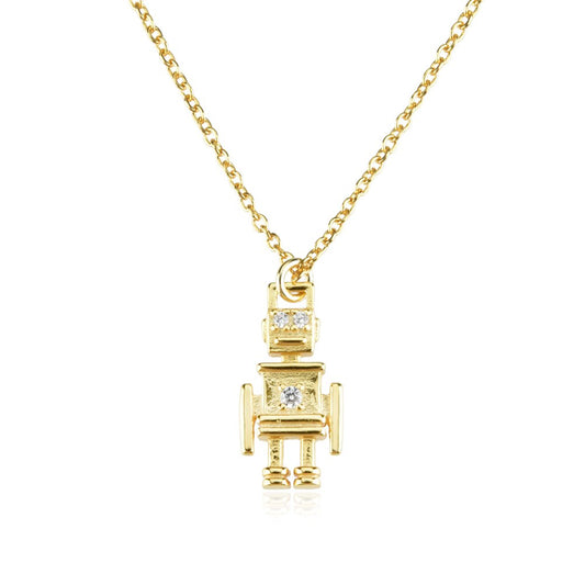 Gold Robot Necklace