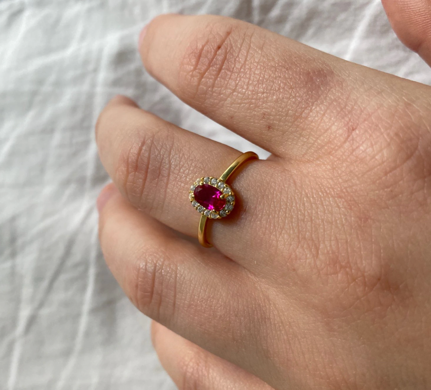 Pink Oval Ring 