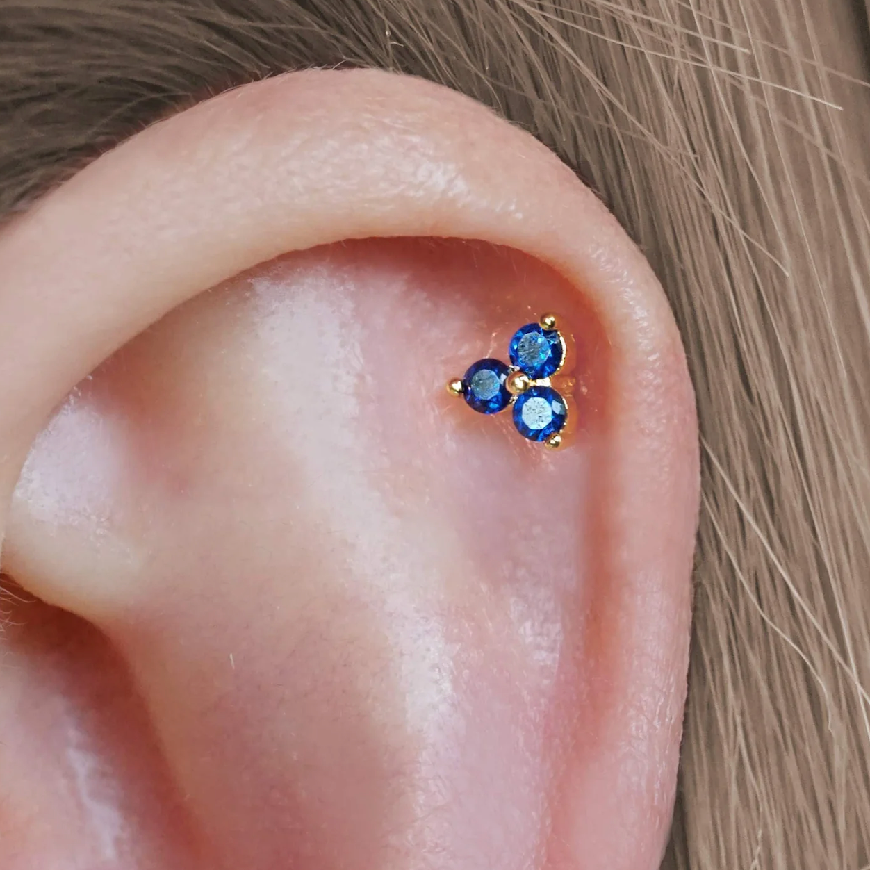 Blue Clover Earring