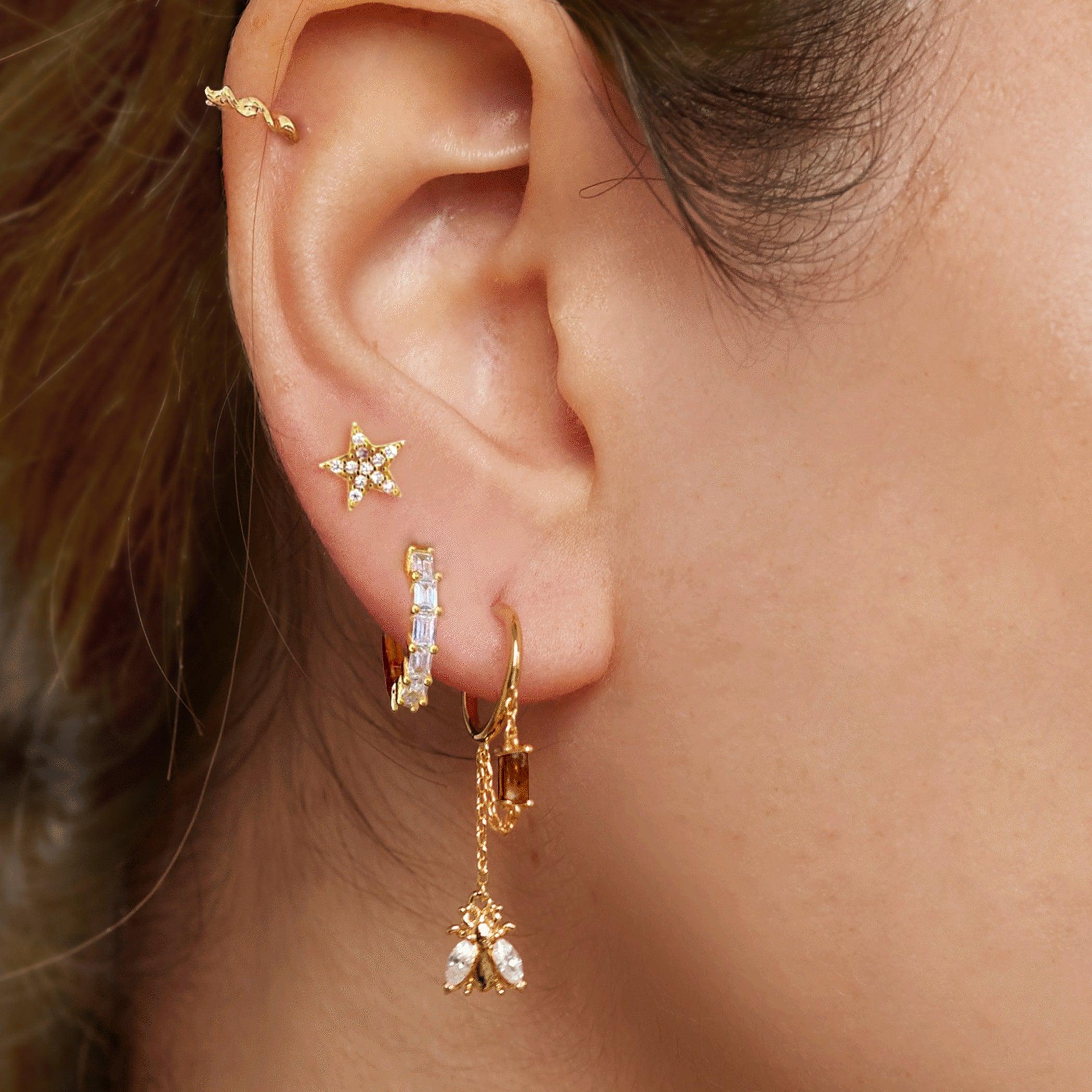 Star Gold Earrings 