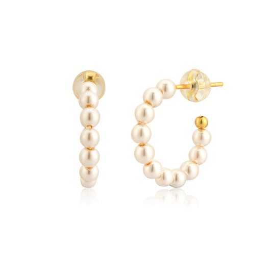 Gold Multi Pearl Hoops