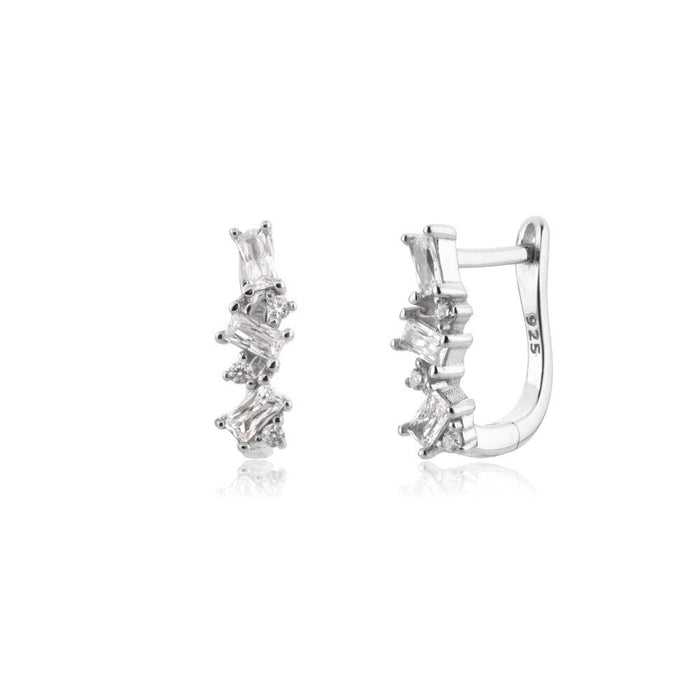 White Silver Hanwi Hoops