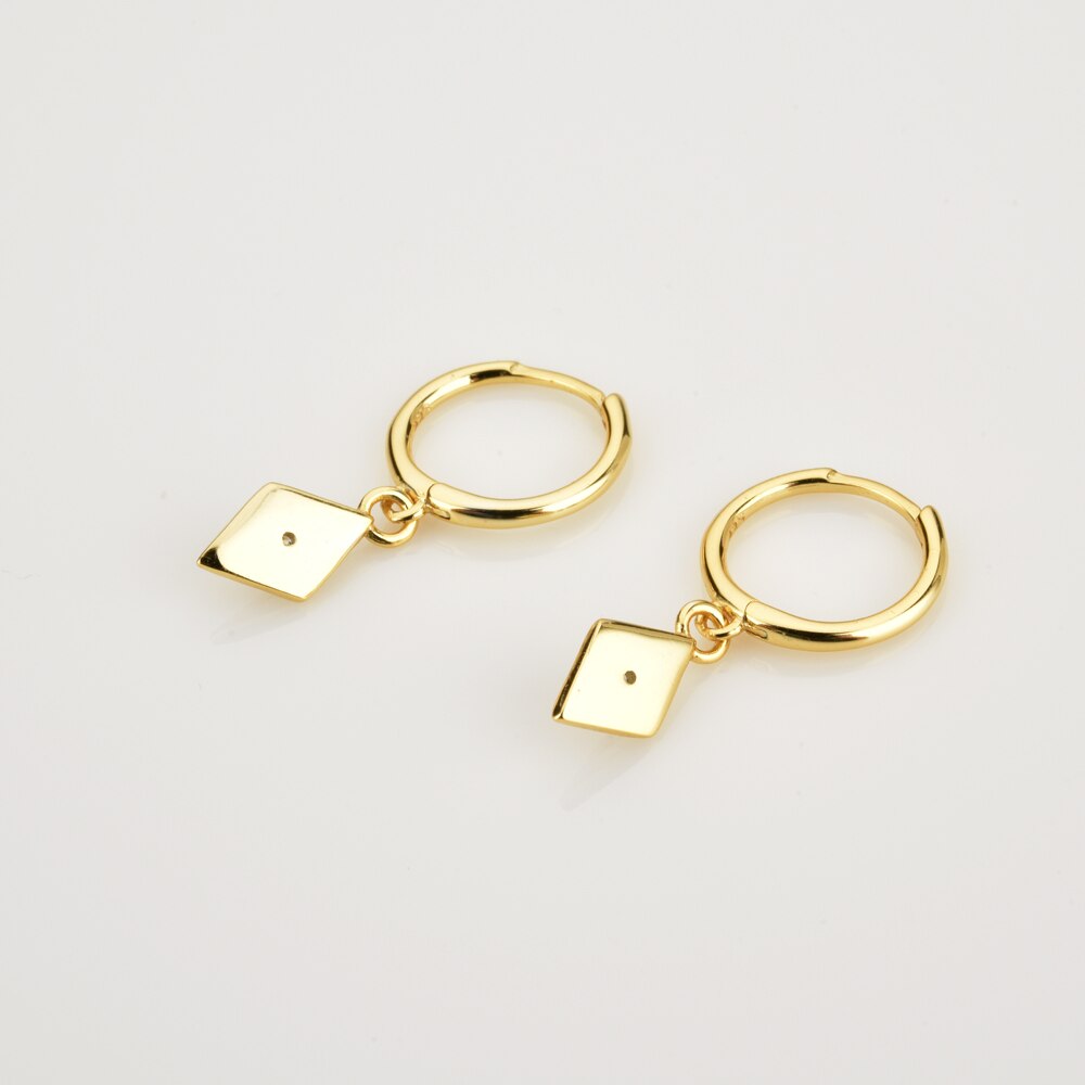 Gold Rhombus Shiny Hoops