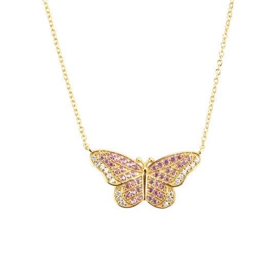 Collar Pink Butterfly Oro