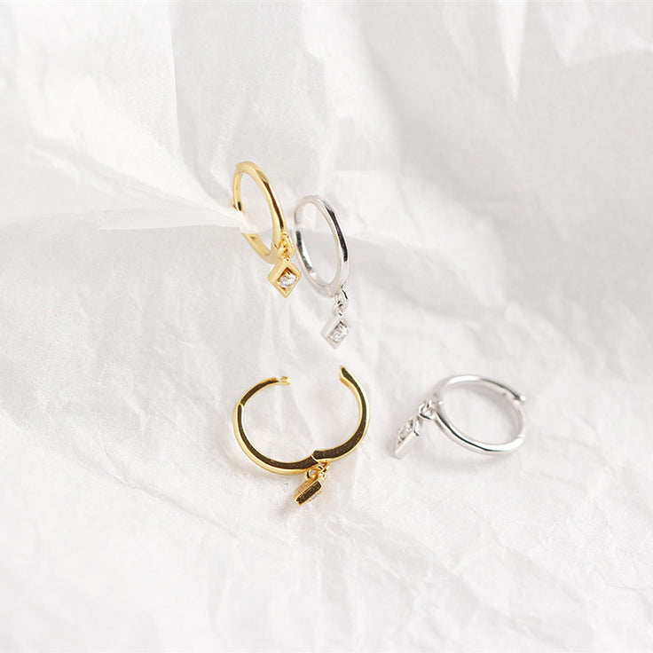 Gold Mini Rhombus Hoops 