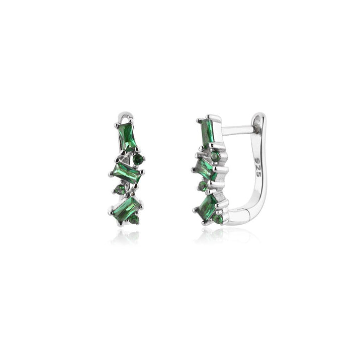 Hanwi Green Silver Earrings