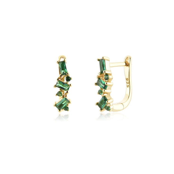 Hanwi Green Gold Hoops