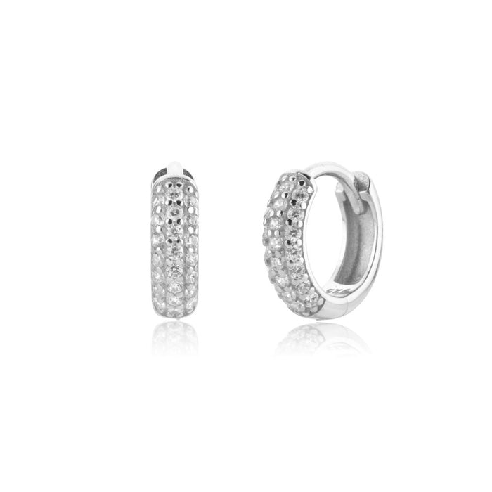 New Meiga White Silver Hoops - 6/8/10mm