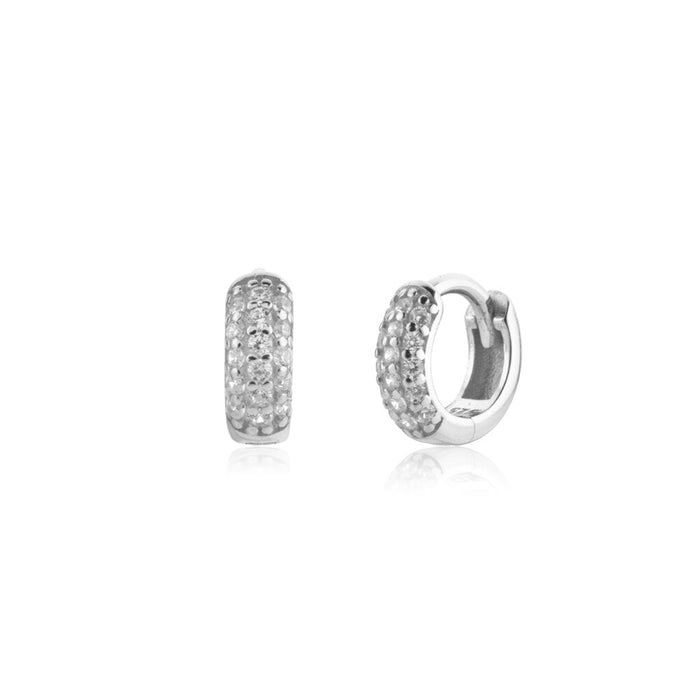 New Meiga White Silver Hoops - 6/8/10mm