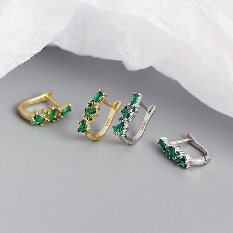 Hanwi Green Silver Earrings