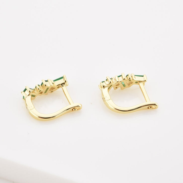 Hanwi Green Gold Hoops