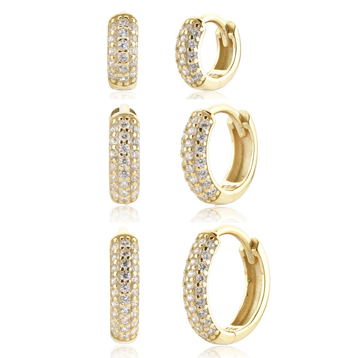 New Meiga White Gold Hoops - 6/8/10mm
