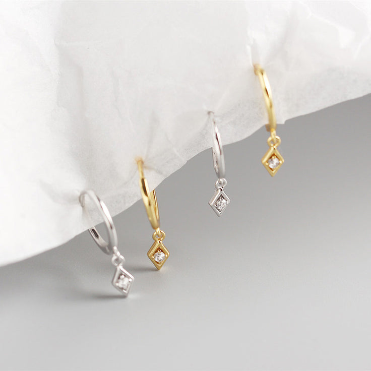Gold Mini Rhombus Hoops 