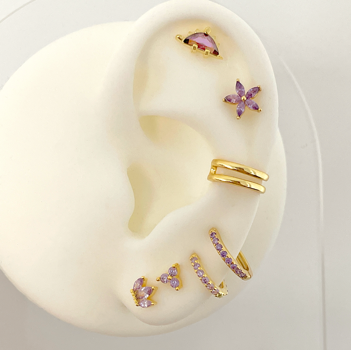 Lilac Gold Mini Hoop - 7mm