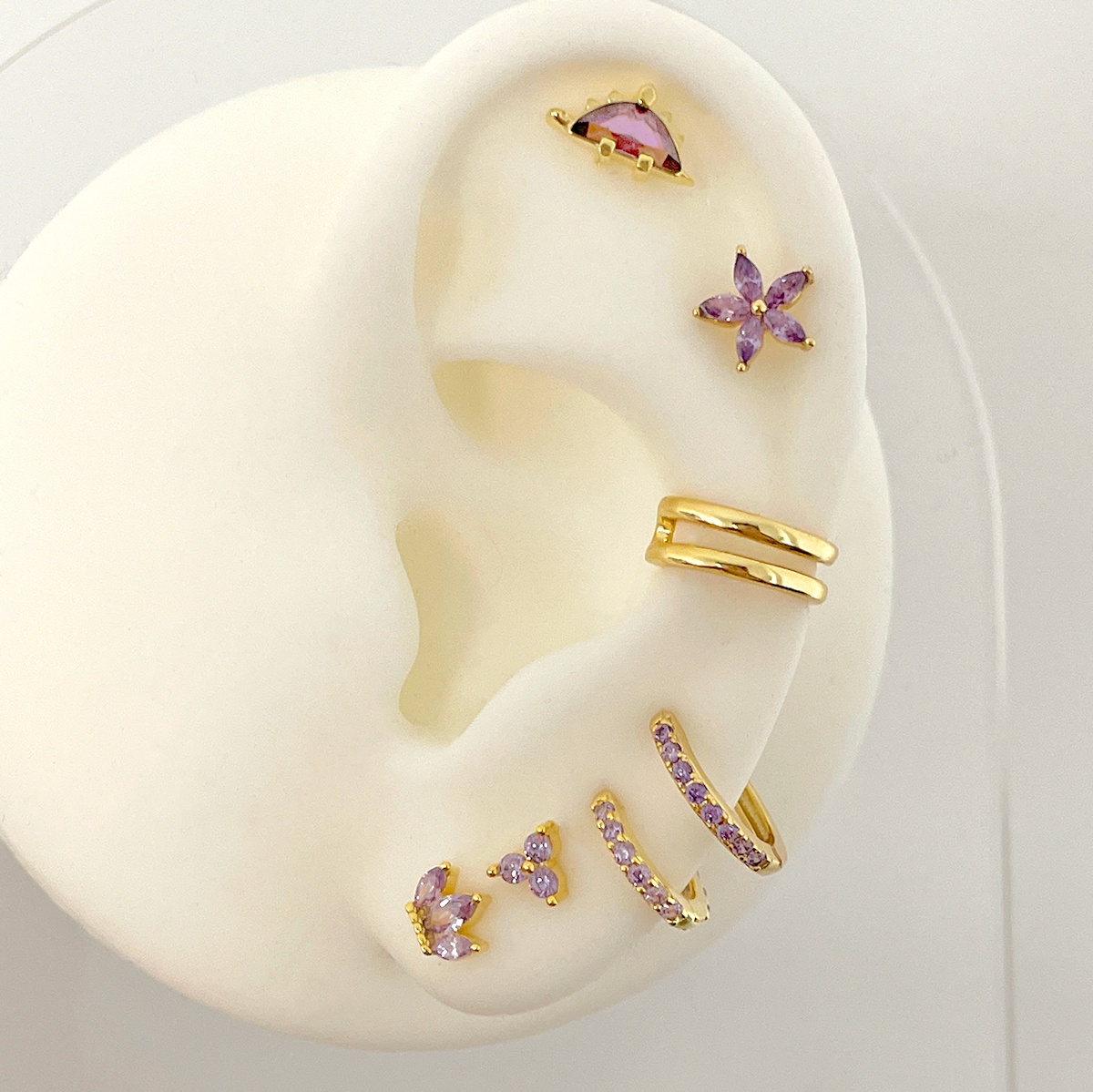 Lilac Gold Hoop - 9mm