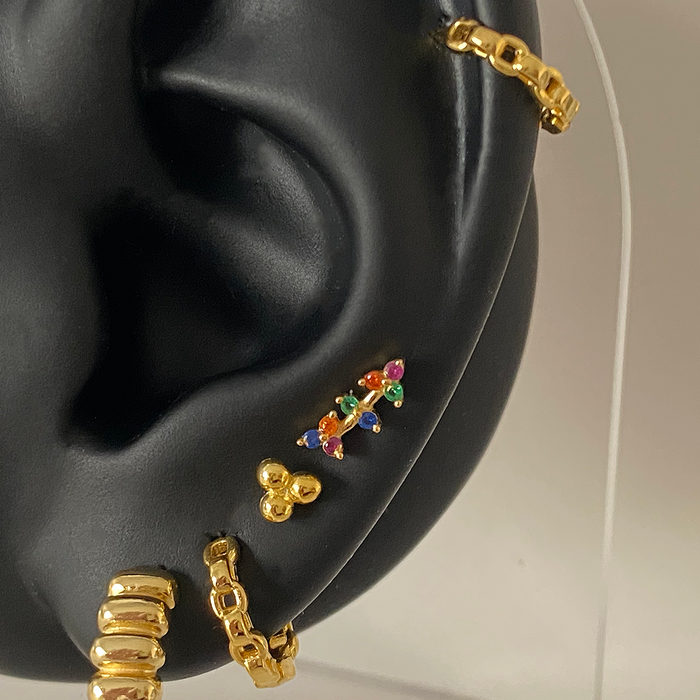 Mini Colors Silver Earring