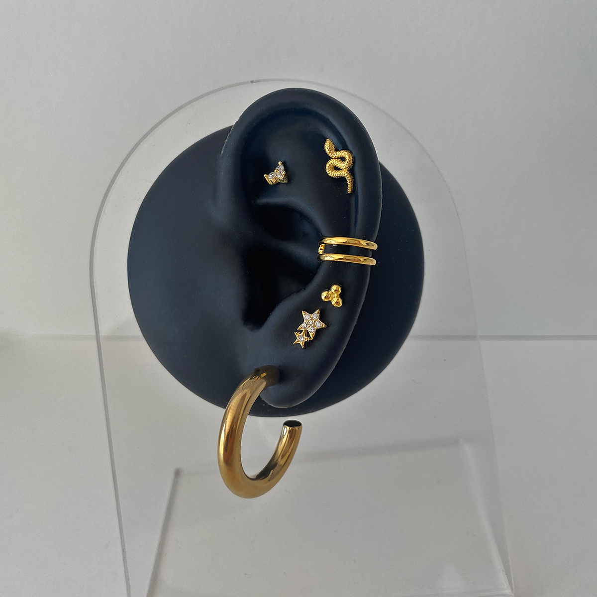 White Gold Clover Earring