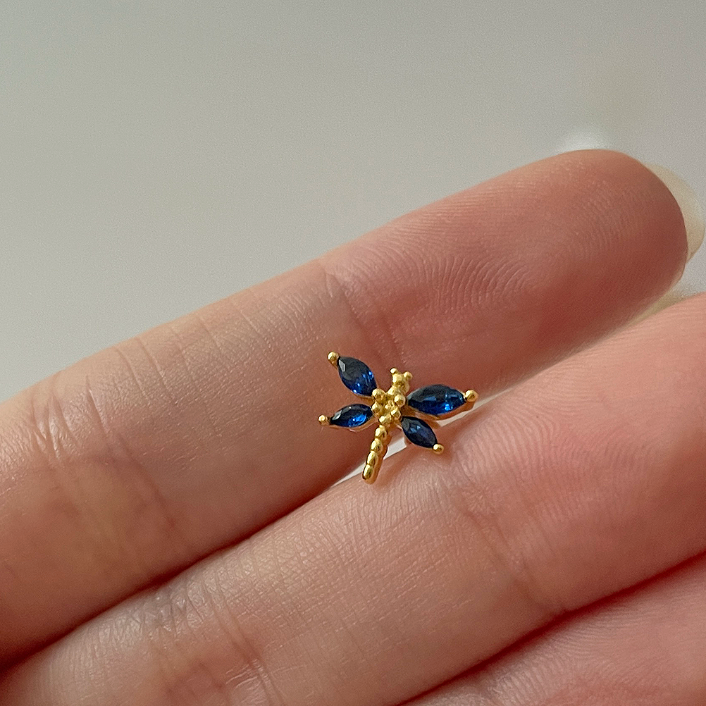 Blue Dragonfly Earring