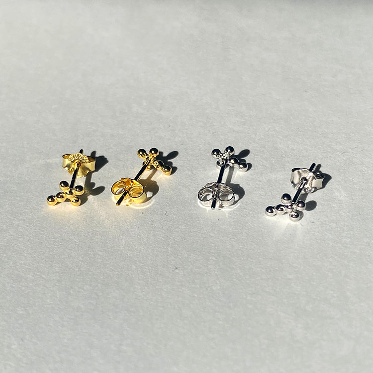 Gold Mini Cross Earring