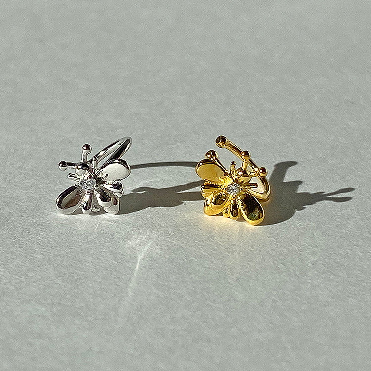 Ear Cuff Bee Plata