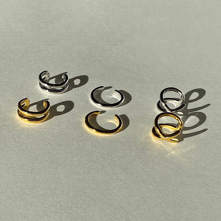 Ear Cuff Cruzado Plata