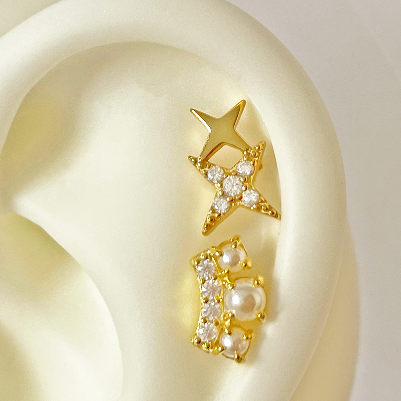 Clover Flower Gold Earring