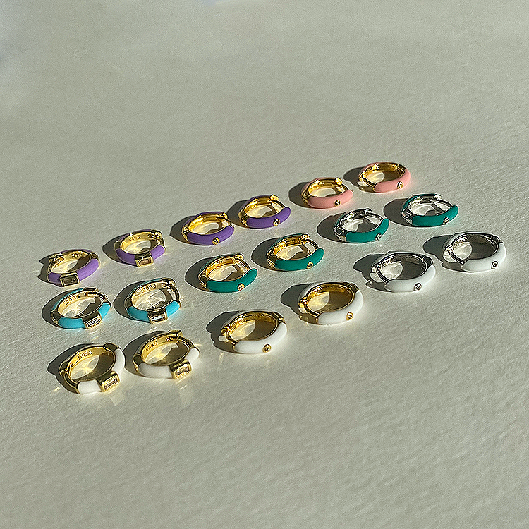 Dea Turquoise Silver Hoops