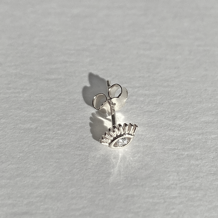 Silver Eyelashes Earring