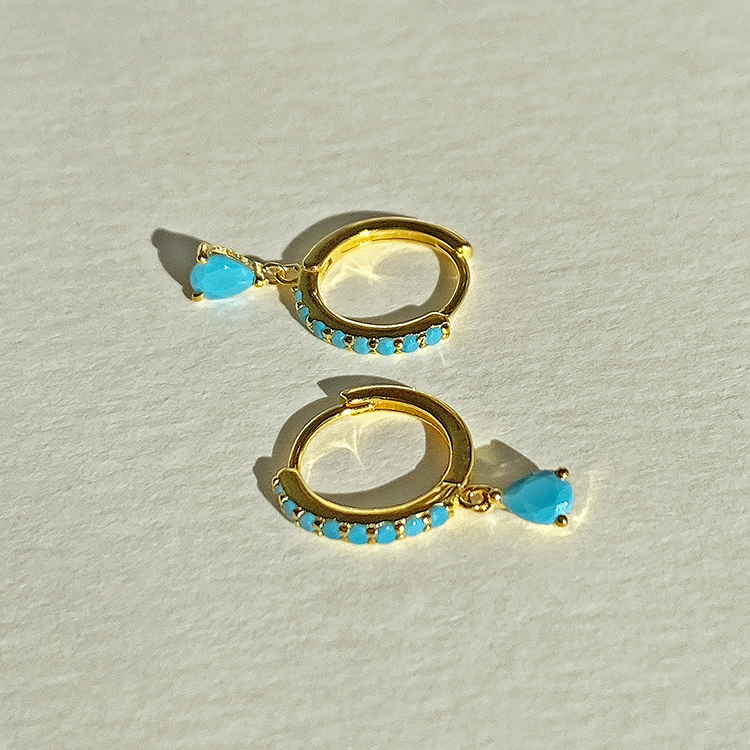 Ayla Turquoise Gold Earrings