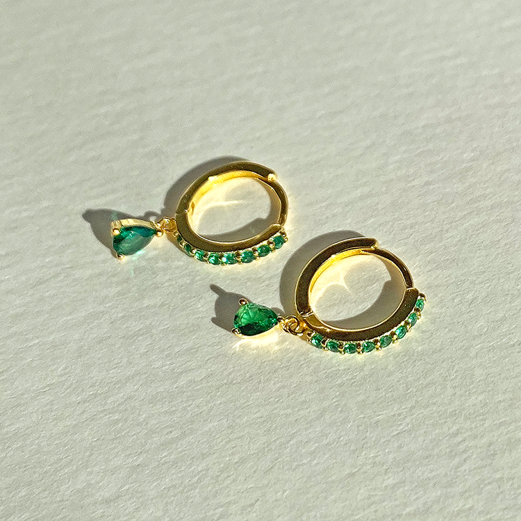 Ayla Green Gold Earrings