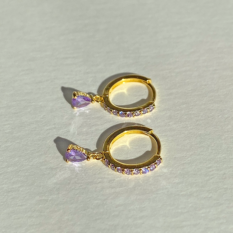 Ayla Lilac Gold Earrings
