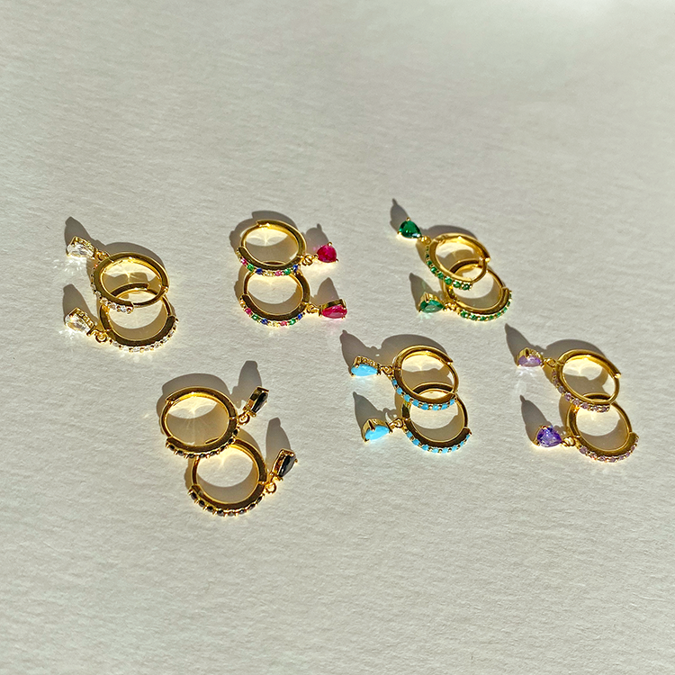 Ayla Green Silver Earrings