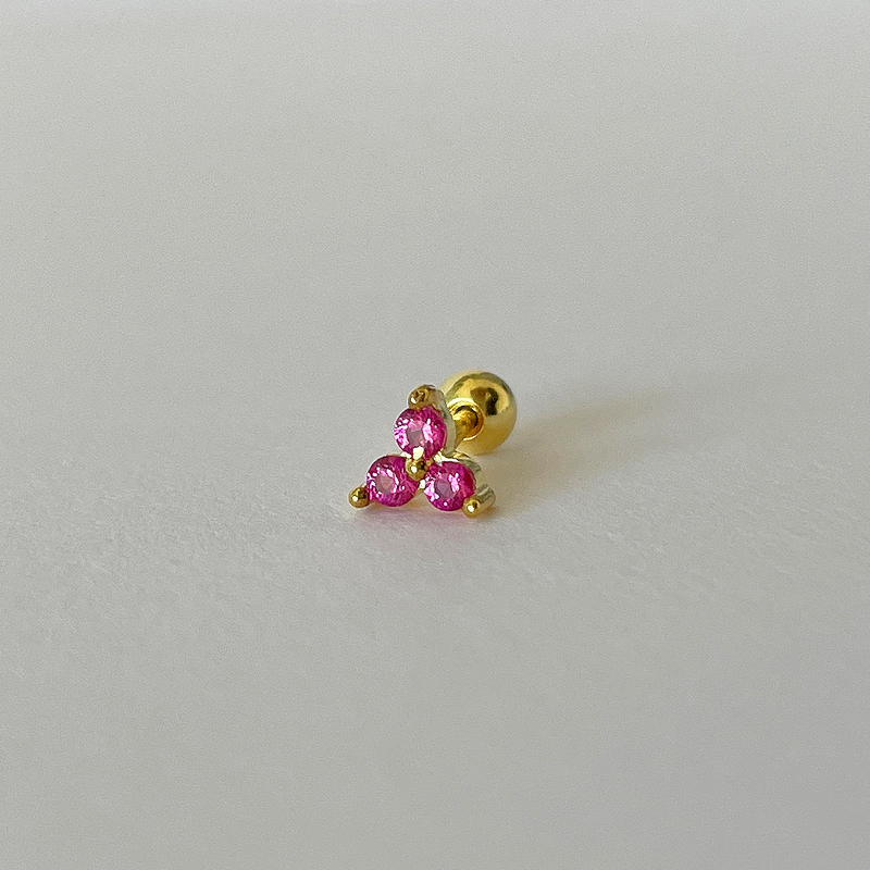 Pendiente Trébol Rosa Oro