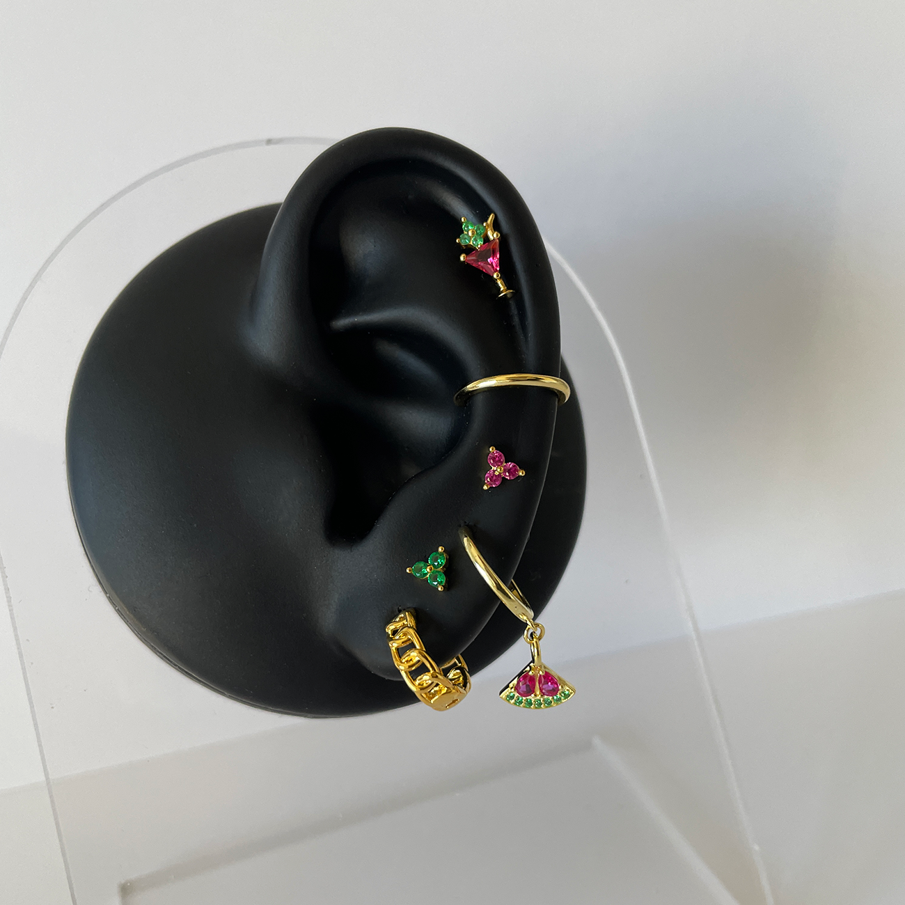 Pink Clover Earring