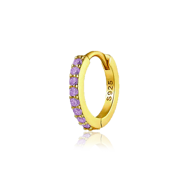 Lilac Gold Hoop - 9mm