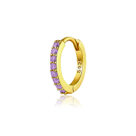 Lilac Gold Hoop - 9mm