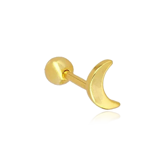 Gold Mini Moon Earring
