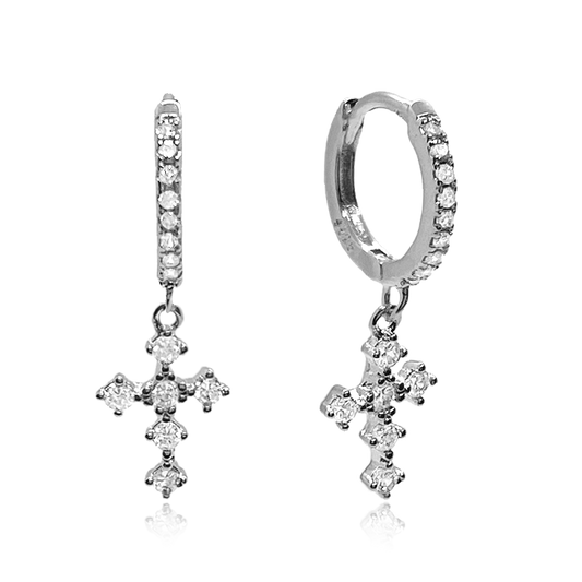 Aros White Cross Plata